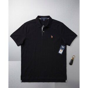 U.S. Polo Assn. Luxury Feel Mens Black Polo Shirt Size L